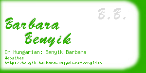 barbara benyik business card